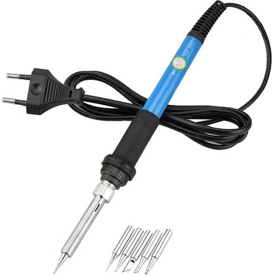 KARSYN 60 Watt Adjustable Temperature Soldering Iron with 5 Extra Bits 60 W Temperature Controlled(Conical, Flat, Pointed, Round Tip)