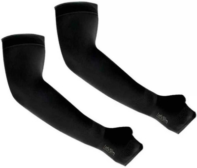 let's silim Nylon Arm Sleeve For Men & Women(Free, Black)