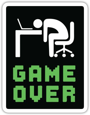 signEver 5 cm Game Over Self Adhesive Sticker(Pack of 1)