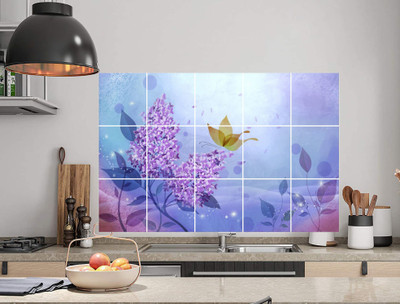 WallHunt 68 cm Abstract Design Kitchen Tile Stickers Self Adhesive Sticker(Pack of 1)