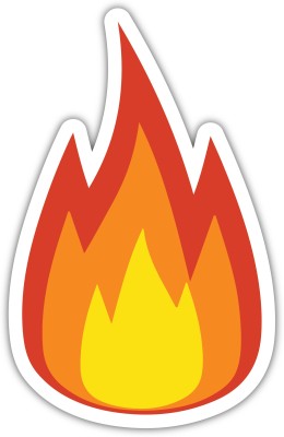 signEver 0.1 cm Fire Self Adhesive Sticker(Pack of 1)