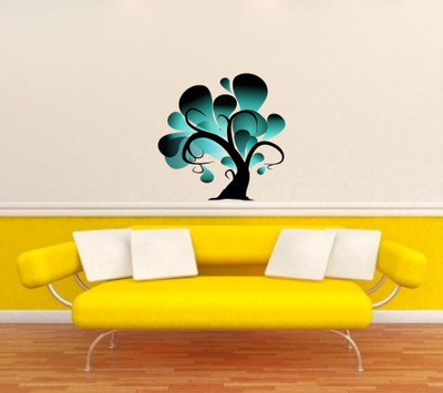 Aalam Designs 70 cm abstract decorative beautiful tree wall sticker Self Adhesive Sticker(Pack of 1)