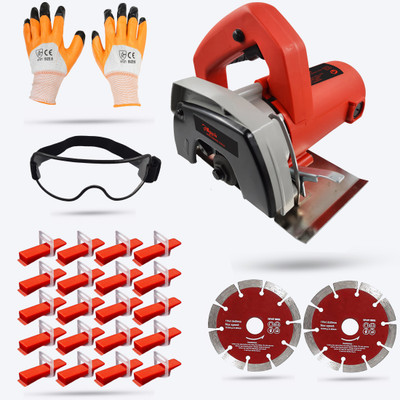 Hillgrove HGCM84M2 Cutting Machine Saw for Marble/Wood with Tile Leveling Clips and Wedges Power & Hand Tool Kit(6 Tools)
