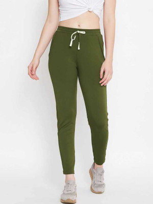 DAV Solid Women Green Track Pants