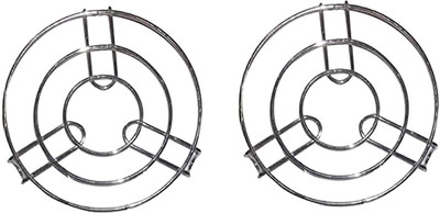 Sonanshi Round Grill Tray Steamer Rack Pizza/Cake Steel Stand Cookware Tool Steel Trivet(Pack of 2)
