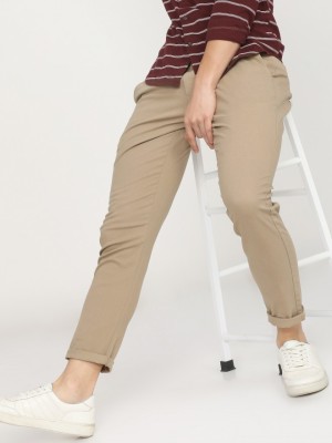 Blends Trendz Slim Fit Men Khaki Trousers