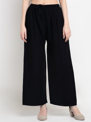 ZAVERA Flared Women Black Trousers