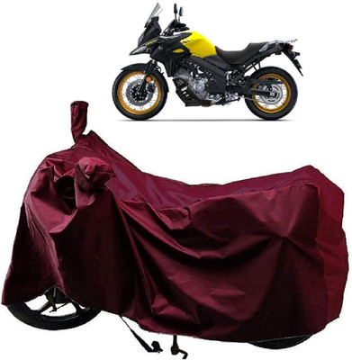Autoprime Two Wheeler Cover for Suzuki(V-Strom 650 XT, Maroon)