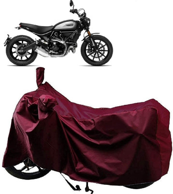 ANTOFY Two Wheeler Cover for Ducati(Scrambler Icon, Maroon)