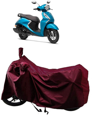Autoprime Two Wheeler Cover for Yamaha(Fascino, Maroon)