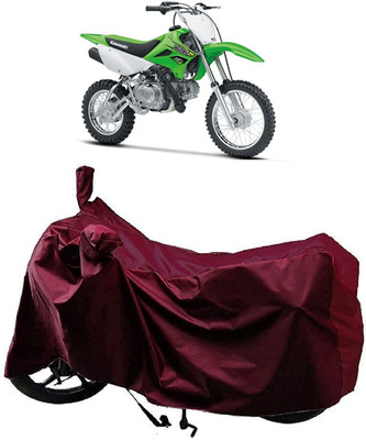 AutoFave Two Wheeler Cover for Kawasaki(KLX 110, Maroon)
