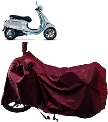 AutoKick Two Wheeler Cover for Vespa(Piaggio Elettrica, Maroon)