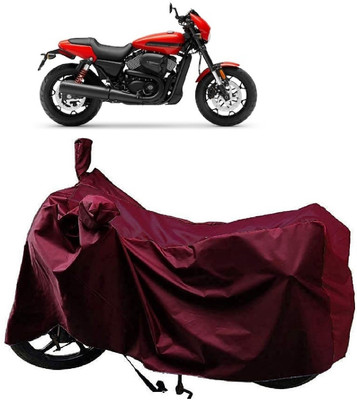 AutoKick Two Wheeler Cover for Harley Davidson(Street Rod, Maroon)