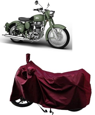 Autoprime Two Wheeler Cover for Royal Enfield(Battle Green, Maroon)