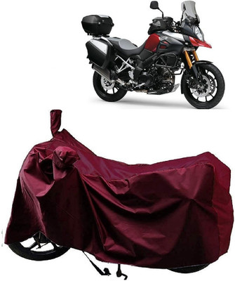 Autoprime Two Wheeler Cover for Suzuki(V Strom 1000, Maroon)