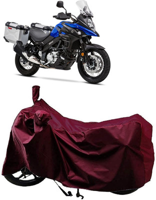 Autoprime Two Wheeler Cover for Suzuki(V Strom 650, Maroon)