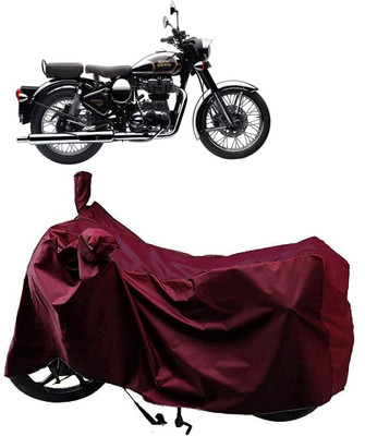 AutoFave Two Wheeler Cover for Royal Enfield(Classic Chrome, Maroon)