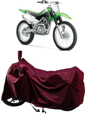 AutoFave Two Wheeler Cover for Kawasaki(KLX 140, Maroon)