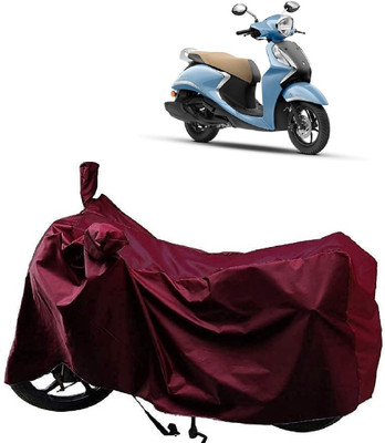 AutoKick Two Wheeler Cover for Yamaha(Fascino BS6, Maroon)