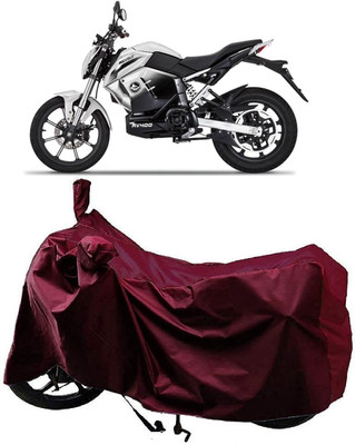 AutoFave Two Wheeler Cover for Revolt(RV 400, Maroon)