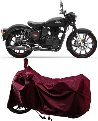 Autoprime Two Wheeler Cover for Royal Enfield(Classic Stealth Black, Maroon)