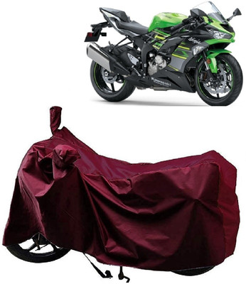 AutoFave Two Wheeler Cover for Kawasaki(Ninja ZX-6R, Maroon)