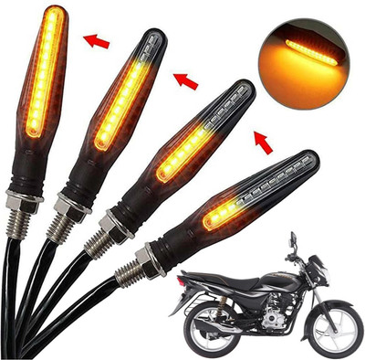 Generox Front, Rear, Side LED Indicator Light for Bajaj Platina 100ES(Amber)