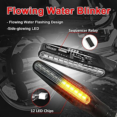 Generox Front, Rear LED Indicator Light for Bajaj XCD 135cc(Amber)