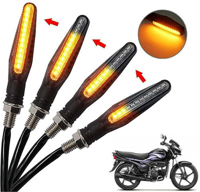 Generox Front, Rear, Side LED Indicator Light for Hero Splendor(Amber)