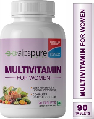 ALPSPURE Nutra Multivitamin for Women, Health Booster with Herbal Extracts and Minerals(90 Tablets)