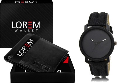 LOREM WL15-LR21 Combo Of Men Watch & Artificial Leather Wallet Analog Watch  - For Men