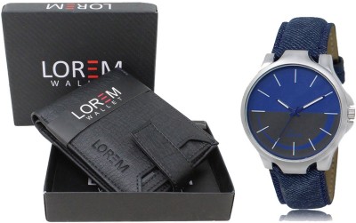 LOREM WL08-LR24 Combo Of Men Watch & Artificial Leather Wallet Analog Watch  - For Men