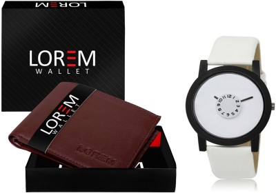 LOREM WL14-LR26 Combo Of Men Watch & Artificial Leather Wallet Analog Watch  - For Men