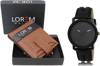 LOREM WL10-LR21 Combo Of Men Watch & Artificial Leather Wallet Analog Watch  - For Men