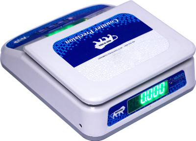 NIVAYO V-58 30kg Double Display Weight Machine For Kitchen/Shop, Re-Chargeable BatterY Weighing Scale(White, Blue)