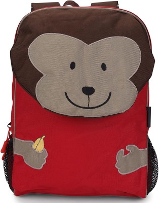 My Milestones Kids Backpack Monkey Waterproof School Bag(Red, 3 L)