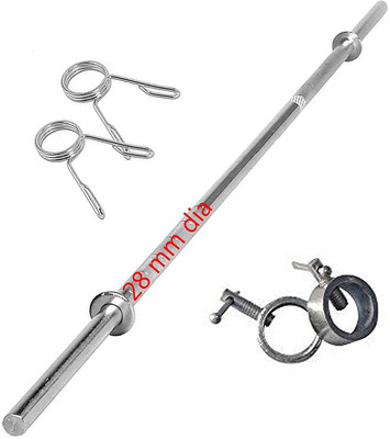 DTD 6 feet Solid 28mm Thickness Barbell Standard Straight Weight Bar with 4 Locks Multi-training Bar