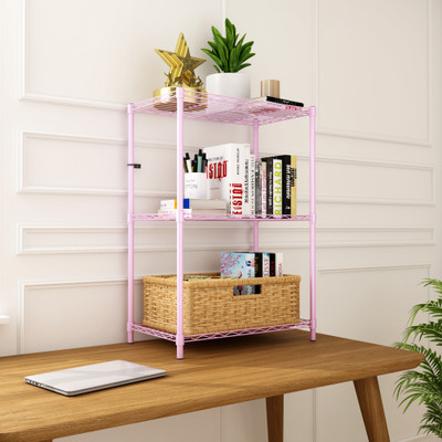 Flipkart Perfect Homes Studio Book shelf Metal Open Book Shelf(Finish Color - PINK, DIY(Do-It-Yourself))