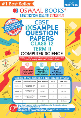 Oswaal CBSE Term 2 Computer Science Class 12 Sample Question Papers Book (For Term-2 2022 Exam)(Paperback, Oswaal Editorial Board)