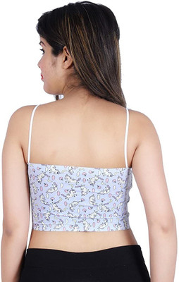 Qufrozy Women Cami Bra Lightly Padded Bra(Grey)