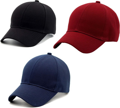 ZACHARIAS Solid Sports/Regular Cap Cap(Pack of 3)