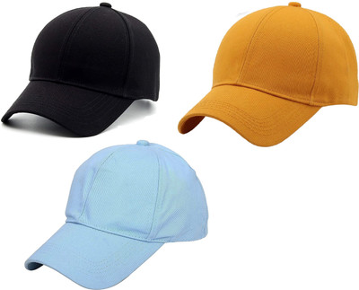 ZACHARIAS Solid Sports/Regular Cap Cap(Pack of 3)