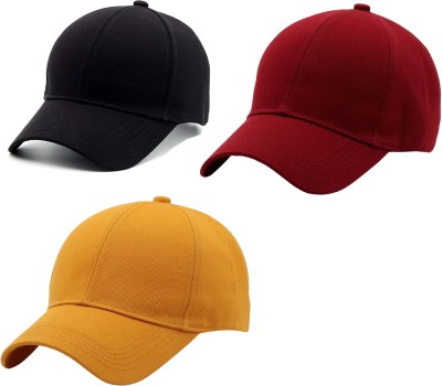 ZACHARIAS Solid Sports/Regular Cap Cap(Pack of 3)