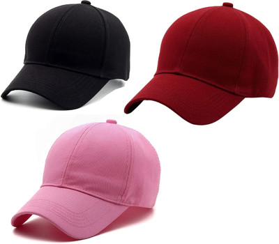ZACHARIAS Solid Sports/Regular Cap Cap(Pack of 3)
