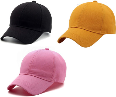 ZACHARIAS Solid Sports/Regular Cap Cap(Pack of 3)