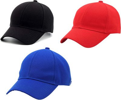 ZACHARIAS Solid Sports/Regular Cap Cap(Pack of 3)