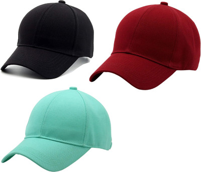 ZACHARIAS Solid Sports/Regular Cap Cap(Pack of 3)