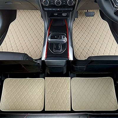 Auto Hub Leatherite Standard Mat For  Universal For Car(Beige)