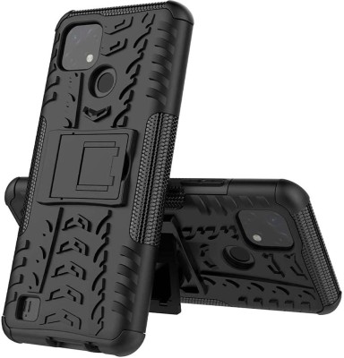 COVERLINE Back Cover for Realme C21Y Shock Proof Dazzle Case Cover with Back Stand(Black, Shock Proof, Pack of: 1)