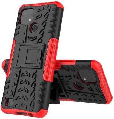 COVERLINE Back Cover for Realme C21Y Shock Proof Dazzle Case Cover with Back Stand(Red, Shock Proof, Pack of: 1)